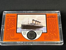 Vintage SS Titanic 1912 Coin A Ship To Remember Verbiage In Clear Plastic Case picture