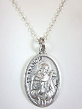 Ladies St Francis / St Clare of Assisi Medal Pendant Necklace 20