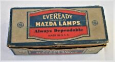 Vintage Eveready Mazda Lamp Box & 9 Light Bulbs  - Mazda 50 6-8V 1C.P. Indicator picture