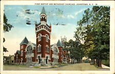 First Baptist and Methodist Churches Johnstown NY New York mailed 1924 picture