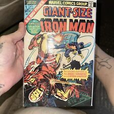 GIANT-SIZE IRON MAN #1 1975 MARVEL COMICS 68 BIG PAGES VS ANGEL HAWKEYE & CAP picture