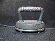Antique Salesman Sample  Mini Sad Iron with Twisted Handle and Matching Trivet picture