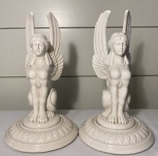 RARE 1977 FITZ & FLOYD Mythology Female SPHINX BOOKENDS Set picture