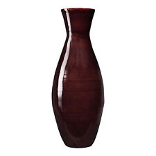Handcrafted 20 In Tall Brown Bamboo Vase Decorative Classic Floor Vase picture
