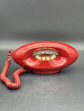 Vintage ATC 70's Space Age Genie Phone Red / Gold Push Button Retro Tested Works picture