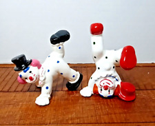 2 Vintage  1960's  Ceramic Tumbling Clowns Polkadots Japan - 3.5