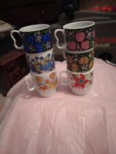 6 Vintage Stackable  Mugs 1960s Japan picture