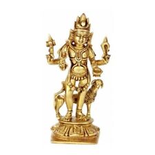 Handmade Brass Lord Kaal Bhairav Statue for Home/Temple (Size: 5.5x3x1.75 inch) picture