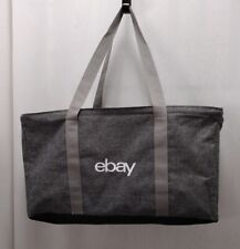 eBay Logo Fabric Tote Bag Large Reusable Gray Open Top 20 x 19 x 12 in ebayana picture
