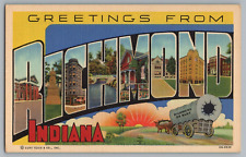 Postcard Greetings From Richmond, Indiana, Large Letter picture