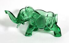 Vintage Co-Operative Flint Glass Green Emerald Elephant CHIPPED picture