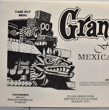 1980s Granada Mexican Restaurant Menu Devonshire Chatsworth Victory Blvd Burbank picture