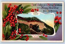 c1920 Best Wishes For A Merry Christmas Happy New Year From California Postcard picture