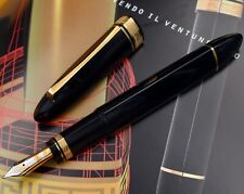 OMAS 360 Magnum Blued Black Fountain Pen 18k - 750 Double Broad (BB) Nib picture