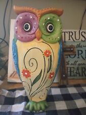 Owl Statue Multi Color Hand Painted   with rhinestone accents Home Decor Mexican picture