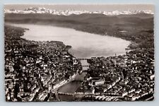 Zurich Switzerland Stunning Scene From Above VINTAGE Postcard picture