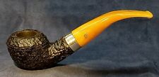 Unsmoked Peterson Rosslare 999 Sterling Band Rhodesian Pipe Amber Acrylic Stem picture