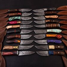 LOT OF 20 CUSTOM HAND FORGED DAMASCUS STEEL HUNTING SKINNING KNIFE W/SHEATH 3320 picture