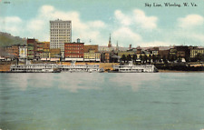 Postcard Sky Line Wheeling West Virginia Ohio River Martin's Ferry 1910 338 picture