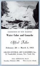 1951 NYC ALFRED FULLER EXHIBITION OF NEW MARINES GRAND CENTRAL ART GALLERIES TEA picture