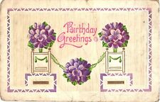 Beautiful Purple Flowers, Birthday Greetings Postcard picture