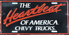 Chevrolet Trucks The Heartbeat Of America Embossed Metal License Plate  picture
