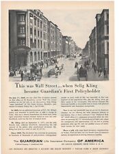 1959 Guardian Life Insurance Vintage Print Ad Wall Street Selig Kling picture
