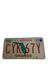 Florida License Plate Vintage 1990 Orange County CYK67Y picture