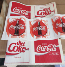 Vintage 3 Rolls Coca Cola Classic Diet Coke Corrugated Banner Display Store Sign picture