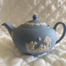 Wedgwood Blue Jasperware Miniature Teapot picture