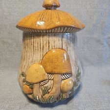 Vintage Arnel's 1970's Ceramic Merry Mushroom Brown Orange Canister 10