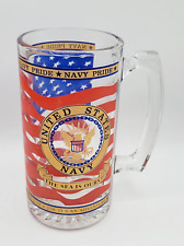 US Navy Glass Beer Mug Navy Pride  