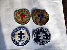 4 - Vintage 1950s Boy Scout Archdioceese Of Detroit Annual Retreat Patches picture