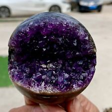 303G Natural Uruguayan Amethyst Quartz crystal open smile ball therapy picture