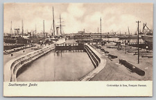 Original Vintage Antique Postcard Ship Boat Shipping Docks Southampton, England picture