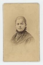 Antique ID'd CDV Circa 1870s Beautiful Woman Named Irene E. Henger Hudson, NY picture