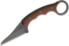 Tops Poker Fixed Blade Knife 1095HC Steel Blade Tan Canvas Micarta Handle picture