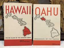 Lot of 2 HAWAIIAN ISLANDS CIRCA 1938 MAPS HAWAII OAHU - HAWAII TOURIST BUREAU picture