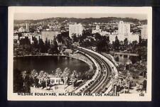 1949 Los Angeles WILSHIRE BOULEVARD MACARTHUR PARK  Real Photo Postcard RPPC picture