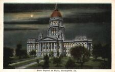 Postcard IL Springfield Illinois Capitol by Night 1916 Antique Vintage PC e9207 picture