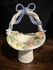 RARE: 1980's Fitz & Floyd collectors ceramic basket with raised flowers picture