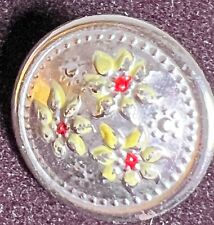 20 Vintage Bavarian Hand Painted Silvery Edelweiss Dirndl Buttons  A005 picture