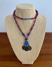 Rare 1800’s Hudson Bay White Heart CORNALINE D'ALEPPO Glass Trade Bead Necklace picture
