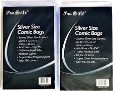 200 Silver Age Comic Bags, 2x100/Pack Comic Book Sleeves with FLAP, CLEAR picture
