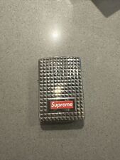 SUPREME DIAMOND CUT ZIPPO Silver LIGHTER BOX LOGO F/W17 No Box Electric picture