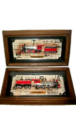 1960s AMERICANA WALL ART TRAINS DIXIE BELLE COLUMBIA 3D SHADOW BOX PICTURES picture