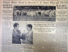5 1939 NY Times newspapers BYRON NELSON wins US OPEN GOLF TOURNAMENT at Philadel picture
