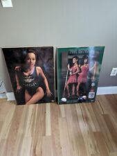 Vintage Lot Of 2 Miller Lite Mgd Pool Sexy Girl Lady Woman Beer Signs Wood Rare  picture