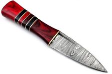 Handmade 8 in Knife Damascus Steel Fix Blade Full Tang Knife, Hunting & Camping picture
