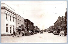 Postcard RPPC IA Algona Iowa East State Street Cars Signs 1930s Kossuth Co P6P picture